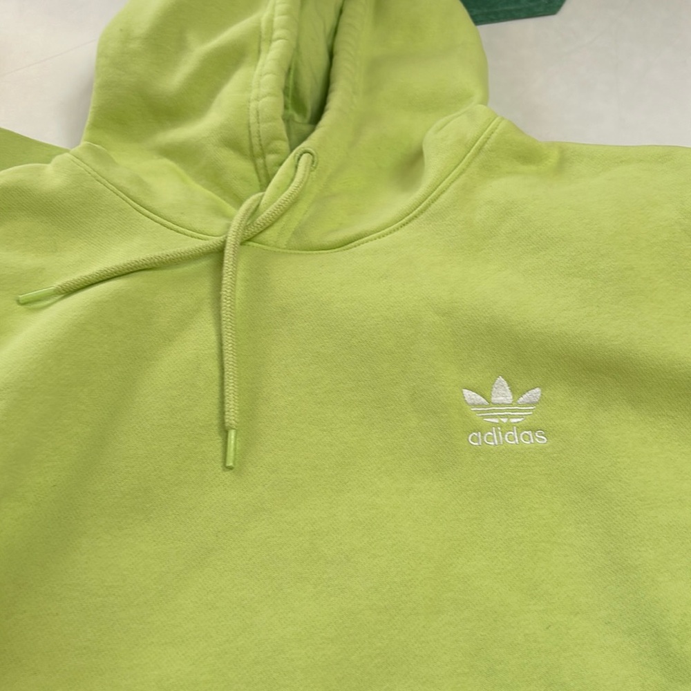 Adidas lime green hoodie in excellent condition